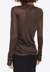 Tom Ford Semi-Sheer Silk Long-Sleeved Top
