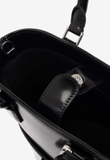 Self-Portrait Leather Tote Bag with Bow Charms PF25-314A-B 0-BLACK