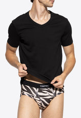 Tom Ford V-neck Basic T-shirt Black T4M091040 0-002