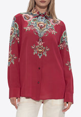 Etro Floral-Print Silk Shirt