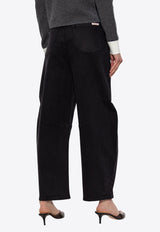 Self-Portrait Barrel-Leg Jeans PF25-827P-B 0-BLACK