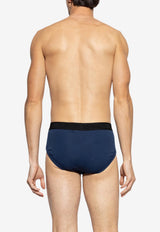 Tom Ford Branded Elastic-Waist Briefs Navy T4LC11040 0-438