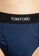 Tom Ford Branded Elastic-Waist Briefs Navy T4LC11040 0-438