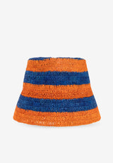Etro Striped Straw Bucket Hat