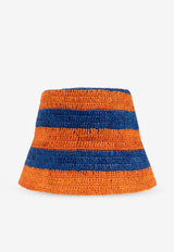 Etro Striped Straw Bucket Hat