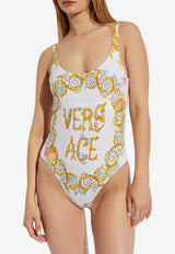 Versace Underwater Barocco Print One-Piece Swimsuit