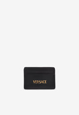 Versace Logo Plaque Leather Cardholder
