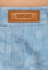 Versace Barocco Jacquard Denim Shorts