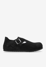 Birkenstock London Suede Leather Shoes Black 1028078 0-BLACK