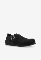 Birkenstock London Suede Leather Shoes Black 1028078 0-BLACK