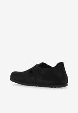Birkenstock London Suede Leather Shoes Black 1028078 0-BLACK