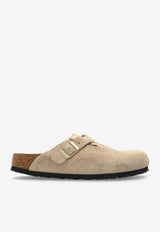 Birkenstock Boston Suede Buckled Mules Sand 1030883 0-SANDCASTLE