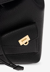 Ferragamo Mini Backpack in Hammered Leather Black 220941 BACKPACK 785886-NERO