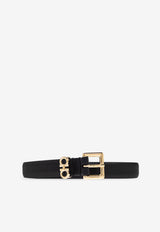Ferragamo Double Gancini Fixed Belt Black 230413 DONNA H18 786298-NERO