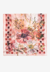 Ferragamo Floral Print Silk Scarf