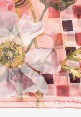 Ferragamo Floral Print Silk Scarf