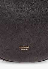 Ferragamo Medium Smile Hobo Bag in Hammered Leather