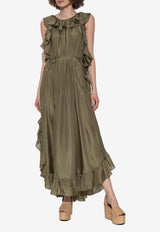 Zimmermann Cascadian Ruffled Silk Midi Dress