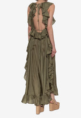 Zimmermann Cascadian Ruffled Silk Midi Dress