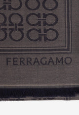 Ferragamo Gancini Frayed Silk Scarf