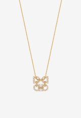 Ferragamo Four Gancini Crystal Pendant Necklace