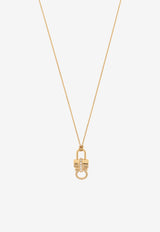 Ferragamo Gancini Padlock Pendant Necklace