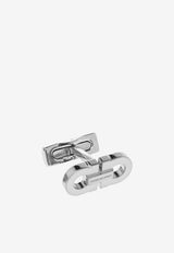 Ferragamo Double-Gancini Brass Cufflinks Silver 770385 CLNK GCATENA 784854-PALLADIO