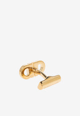 Ferragamo Double-Gancini Brass Cufflinks Gold 770385 CLNK GCATENA 784855-ORO