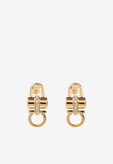 Ferragamo Crystal Embellished Padlock Earrings