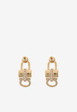 Ferragamo Crystal Embellished Padlock Earrings