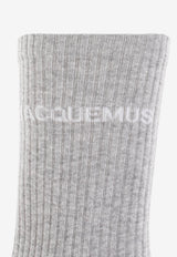 Jacquemus Logo Embroidered Ribbed Socks ACU00003 AY00001-920