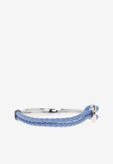 Ferragamo Gancini Leather and Brass Bracelet