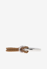 Ferragamo Gancini Braided Leather Bracelet