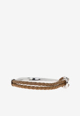 Ferragamo Gancini Braided Leather Bracelet