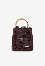 Chloé Mini Summer Banana Raffia Tote Bag Brown CH25AP567 P08-24X