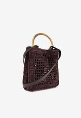 Chloé Mini Summer Banana Raffia Tote Bag Brown CH25AP567 P08-24X