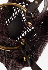 Chloé Mini Summer Banana Raffia Tote Bag Brown CH25AP567 P08-24X