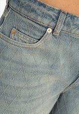 Balmain Washed Straight-Leg Jeans Blue FF1MI060 DF79-6FC