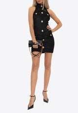 Balmain High-Neck Mini Dress Black FF1R5127 JK65-0PA