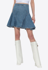 Givenchy Flared Mini Denim Skirt Blue BW40Z A516F-420