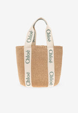 Chloé Large Woody Basket Tote Bag Beige CHC23AS380 L18-38T
