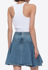 Givenchy Racerback Cropped Top White BW70F NR2Q3-100