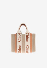 Chloé Small Woody Linen Tote Bag Beige CHC23AS397 L17-847