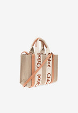 Chloé Small Woody Linen Tote Bag Beige CHC23AS397 L17-847