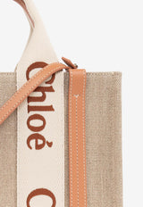Chloé Small Woody Linen Tote Bag Beige CHC23AS397 L17-847