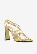 Jimmy Choo Felice 95 Metallic Leather Sandals Gold FELICE 95 DZC-LIGHT GOLD GOLD