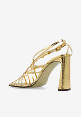 Jimmy Choo Felice 95 Metallic Leather Sandals Gold FELICE 95 DZC-LIGHT GOLD GOLD