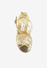 Jimmy Choo Felice 95 Metallic Leather Sandals Gold FELICE 95 DZC-LIGHT GOLD GOLD