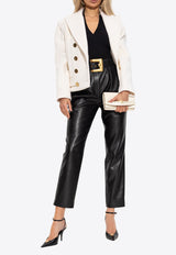 Balmain Straight-Leg Leather Pants Black FF1PN190 XH81-0PA