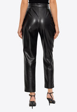 Balmain Straight-Leg Leather Pants Black FF1PN190 XH81-0PA